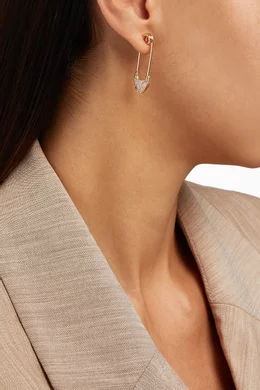 Safety pin earrings rose gold shop