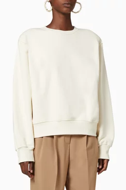 Buy The Frankie Shop Neutral Vanessa Padded Shoulder Sweatshirt For Women Online Ounass Bahrain