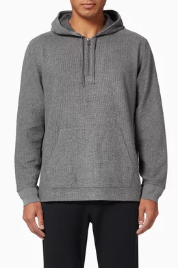 Buy Vince Grey Textured Double Knit Zip Cotton Hoodie For Men Online Ounass Bahrain