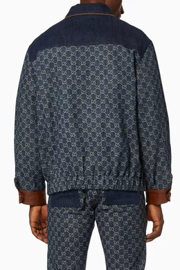 Buy Gucci Blue GG Jacquard Denim Bomber Jacket For Men Online Ounass Bahrain