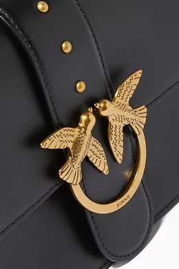 Buy PINKO Black Love Classic Icon Simply Bag in Leather For