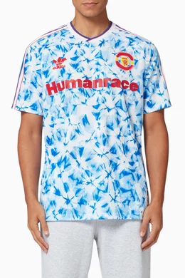 Buy adidas Blue x Manchester United Human Race Jersey T-Shirt For