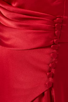 Fame and partners draped split gown clearance