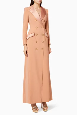 Buy Elisabetta Franchi Rose Gold Crepe Maxi Blazer Dress For Women Online Ounass Bahrain