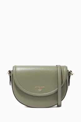 Green leather dome crossbody bag online