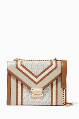 Buy Michael Kors White Whitney Large Shoulder Bag in Canvas and Leather For Women Online Ounass Bahrain