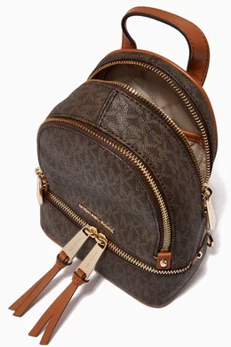 Buy Michael Kors Brown Rhea Mini Convertible Backpack in Canvas For Women Online Ounass Bahrain