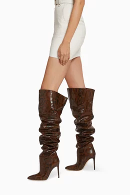 Python over the knee boots shop