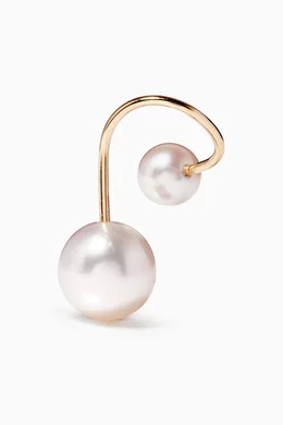 Buy Sophie Bille Brahe Yellow Petite Elipse Noveau Pearl Single Earring in 14kt Yellow Gold For Women Online Ounass Bahrain