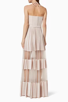 knee length dresses for ladies Umgee Seersucker Ruffle Sleeve Tiered Midi Dress – Powder Pink