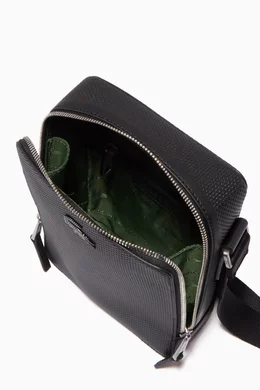 Buy Lacoste Black Chantaco Vertical Camera Bag in Matte Pique Leather For Men Online Ounass Bahrain