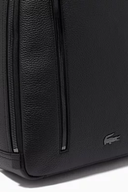 Buy Lacoste Black Soft Mate Flat Backpack in Matte Grained Leather For Men Online Ounass Bahrain