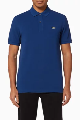 Buy Lacoste Blue Slim Fit Cotton Petit Pique Polo Shirt For Men Online Ounass Bahrain