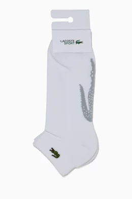 Buy Lacoste White Sport Crocodile Low Cut Cotton Socks For Men Online Ounass Bahrain
