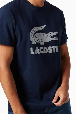 Buy Lacoste Blue Logo Crocodile Cotton T Shirt For Men Online Ounass Bahrain