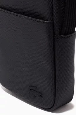 Buy Lacoste Black Classic Vertical Zip Bag in Petit Pique For Men Online Ounass Bahrain