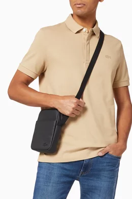 Men's classic petit piqué vertical zip bag shop