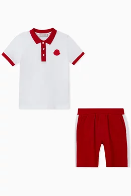 Buy Moncler Enfant White Polo Shirt Shorts Set For Boys Online