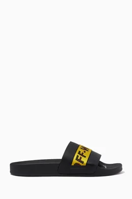 Buy Off White Black Industrial Slides in PU For Men Online Ounass Bahrain