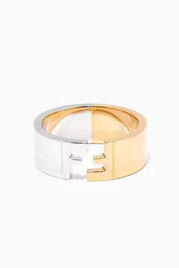 Buy Fendi Gold Engraved FF Ring in Metal For Men Online Ounass Bahrain