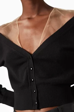 Buy Alexander Wang Black Fitted Cropped Cardigan For Women Online