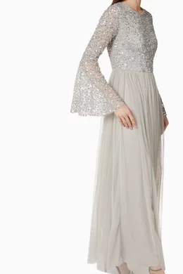 Maya silver sequin dress top