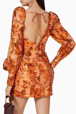 Buy Acler Orange Charlotte Floral Dress For Women Online | Ounass Bahrain