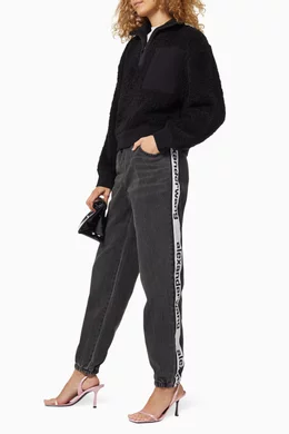 Buy Alexander Wang.t Grey Logo Tape Cotton Jogger Pants For Women Online Ounass Bahrain