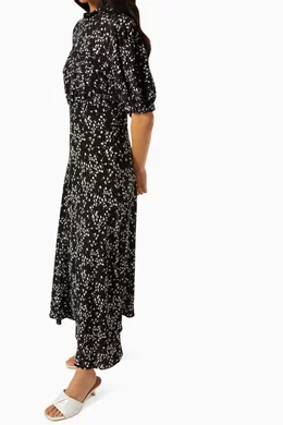 Buy Ghost Black Jenna Haley Ditsy Viscose Crepe Dress For Women Online Ounass Bahrain