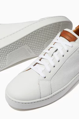 Buy Magnanni White Elonso Lo Sneakers in Textured Leather For Men Online Ounass Bahrain