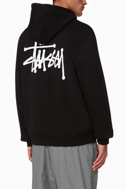 Buy Stussy Black Basic Stussy Cotton Jersey Hoodie For Men Online Ounass Bahrain
