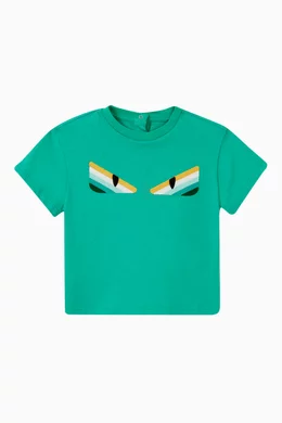 Buy Fendi Green Monster Eyes Cotton T Shirt For Baby Boys Online Ounass Bahrain