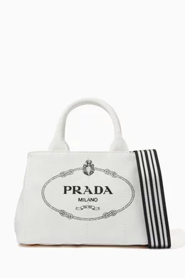 Buy Prada White Giardiniera Shopper Bag in Hemp Fabric For Women Online Ounass Bahrain
