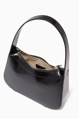 Buy BY FAR Black Kiki Shoulder Bag in Semi Patent Leather For Women Online Ounass Bahrain