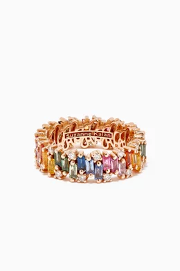Buy Suzanne Kalan Rose Gold Rainbow Fireworks Sapphire Diamond Eternity Ring in 18kt Rose Gold For Women Online Ounass Bahrain
