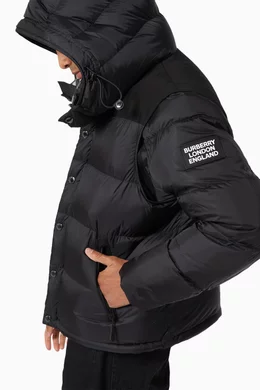 Buy Burberry Black Detachable Sleeve Hooded Puffer Jacket For Men Online Ounass Bahrain
