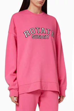 Buy Rotate Birger Christensen Pink Iris Logo Crewneck Sweatshirt