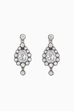 Buy Bottega Veneta Neutral Cubic Zirconia Earrings in Antique Finish Silver For Women Online Ounass Bahrain