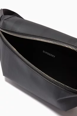 Medium london check and leather bum bag top