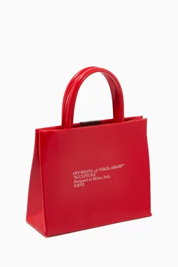 Buy Off White Red Logo Mini Box Bag in Leather For Women Online Ounass Bahrain