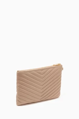 Buy SAINT LAURENT Neutral Monogram Tablet Pouch in Matelasse Leather For Women Online Ounass Bahrain