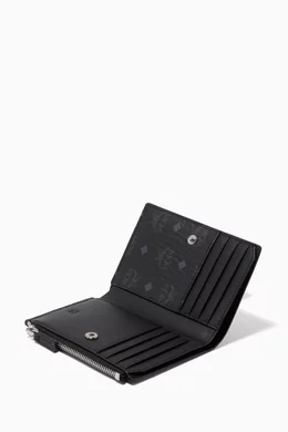 Buy MCM Black Bifold Zip Card Wallet in Visetos For Men Online Ounass Bahrain