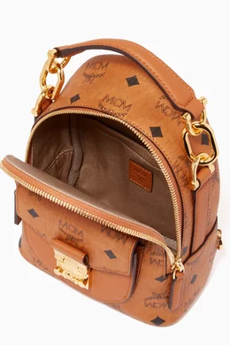 Mcm mini backpack brown online