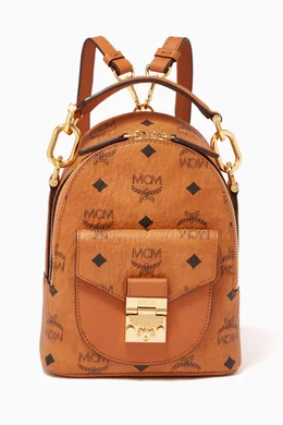 Mcm mini backpack brown online