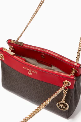 Buy Michael Kors Neutral Small Susan Convertible Shoulder Bag in Logo Canvas Leather For Women Online Ounass Bahrain