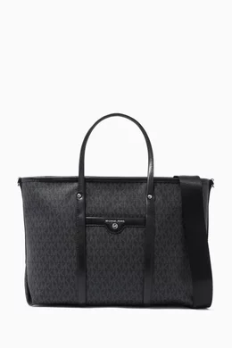 Buy Michael Kors Black Medium Beck Tote Bag in Logo Canvas Leather For Women Online Ounass Bahrain