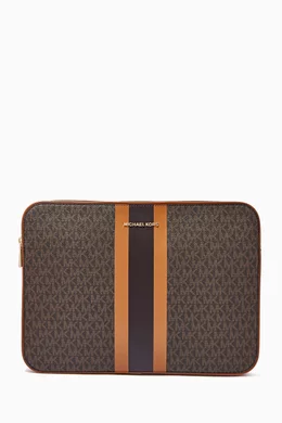 Buy Michael Kors Neutral Jet Set Stripe 15 Laptop Case in Logo Canvas Leather For Women Online Ounass Bahrain