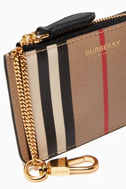 Buy Burberry Neutral Zip Coin Case in Icon Stripe E canvas For Women Online Ounass Bahrain