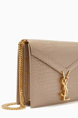 Buy SAINT LAURENT Neutral Medium Cassandra Shoulder Bag in Crocodile Embossed Leather For Women Online Ounass Bahrain