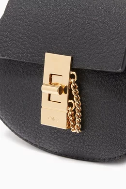 Buy Chloe Black Mini Drew Crossbody Backpack in Grained Lambskin For Women Online Ounass Bahrain